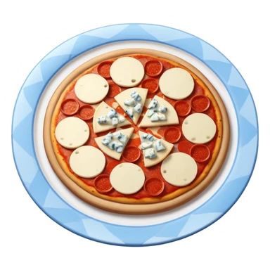 The pizzas have the colors of France on them sticker