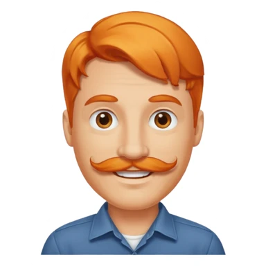 orange-haired mustache man sticker