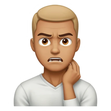 Angry man holding his neck  sticker