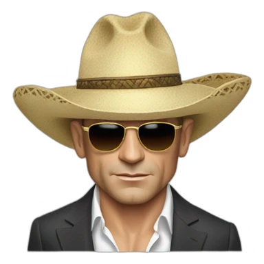 Daniel Craig wearing a sombrero sticker