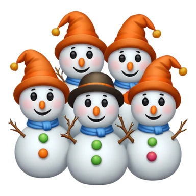hatted snowmen  sticker