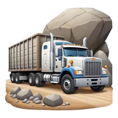 18 wheeler dumping rocks sticker