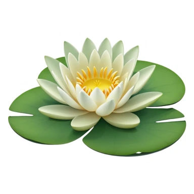 white water lily circle leaf sticker