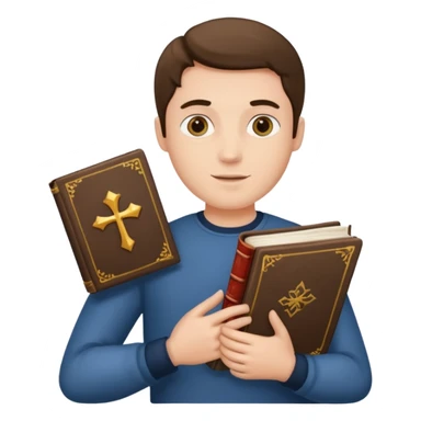 man holding a history book sticker