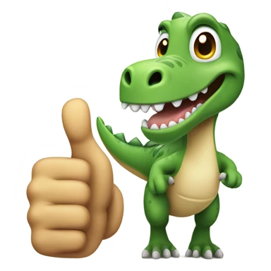 Dinosaur tums up sticker