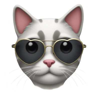 Cat with heart shaped sunglasses sticker