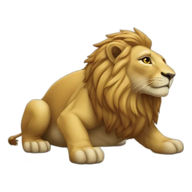 Lion sur tortue sticker