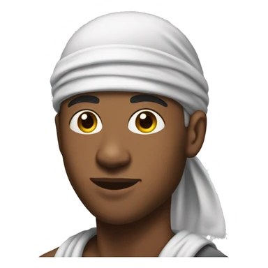 A young man in his twenties with a durag on his head  sticker
