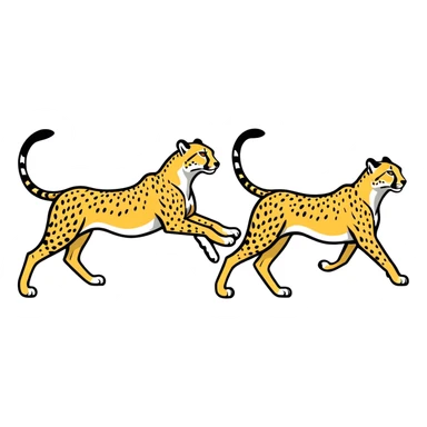Cheetah fighting cheetah sticker