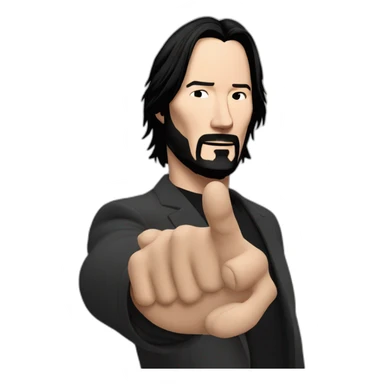 keanu reeves raises a hand saying like sticker