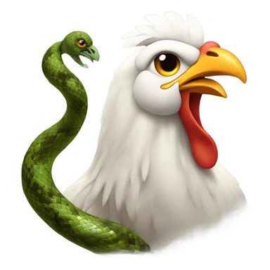 Chicken combined with a snake sticker