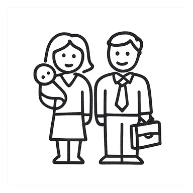 a pair of working parents sticker