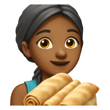 a brown girl making roti sticker