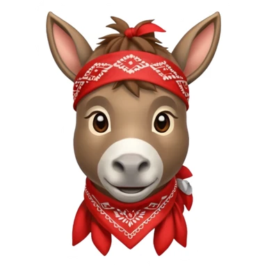 charming donkey with a red bandana sticker