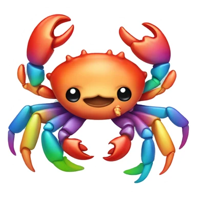 Chibi crab with rainbow accessories   sticker
