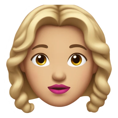 A fat gurl with browen light hair and beautiful browen eyes and a pink lips and pink cheeks  sticker