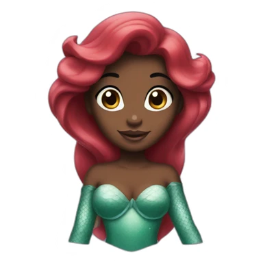 Ariel little mermaid with dark skin sticker