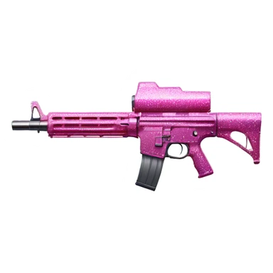 Pink ombre machine gun with glitter  sticker