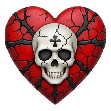 goth themed heart with skull sticker