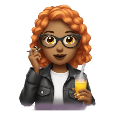 Cool girl with a vape in her hand sticker