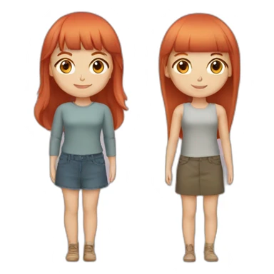 Female friends one with Long, red Hair and bangs, The other with short, blond Hair sticker