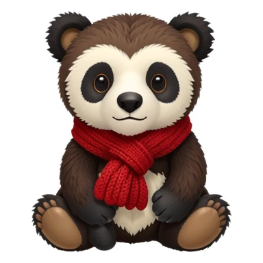 Jellycat Andean bear stuffed plush wearing a red scarf sticker