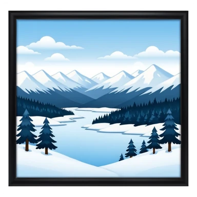 An Alaskan snowy winter back drop to be used in the style of "duck hunt" the bottom 30% needs to contain landscape and the top 70% needs to be blank space. sticker