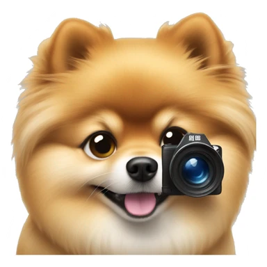 pomeranian taking a photo sticker