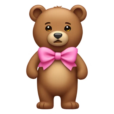 light brown bear with a pink bow sticker