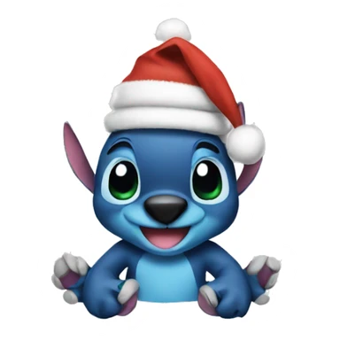 Stitch wearing Christmas hat sticker
