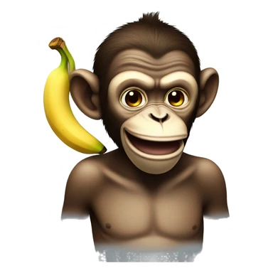 smirking monkey with banana sticker