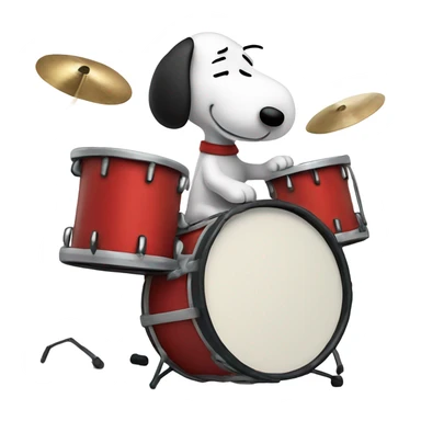 Snoopy playing the drums sticker