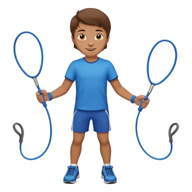 Boy with Skipping Rope on start to skip sticker