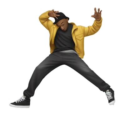 hip hop break dancer leaning on one hand with feet up sticker