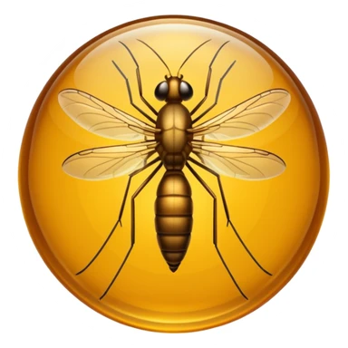Amber-trapped mosquito sticker