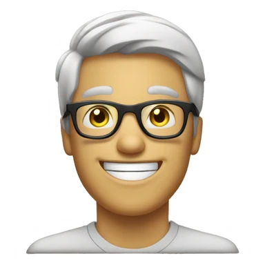 A man with glasses smiling broadly as he raises his thumb in a sign of joy and confidence. His glasses shine with flashes of happiness in the gif. sticker