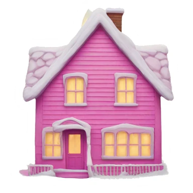 Chrismas pink house sticker