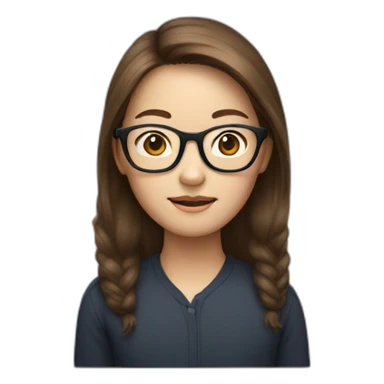 Tim cook with a brown hair Korean girl with eyeglasses sticker