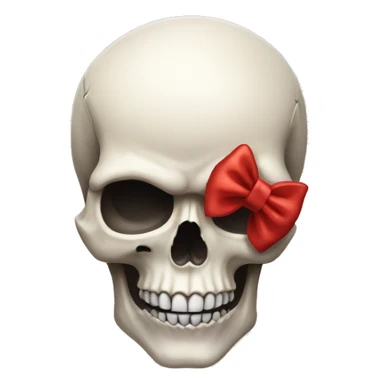 Skull with bow sticker