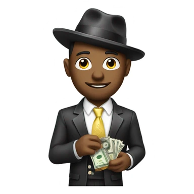 A guy in a luxury pimp suit handing you money sticker