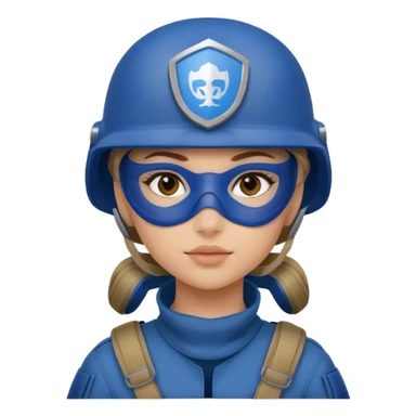 girl soldier with blue mask sticker