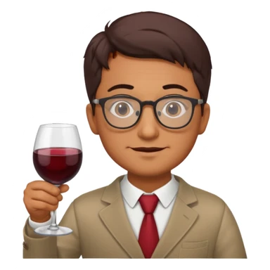 A male Italian accountant who loves red wine fishing movies wears glasses sticker