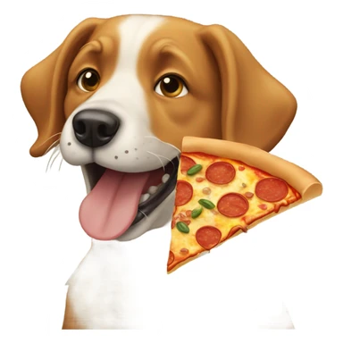 Dog eating pizza sticker