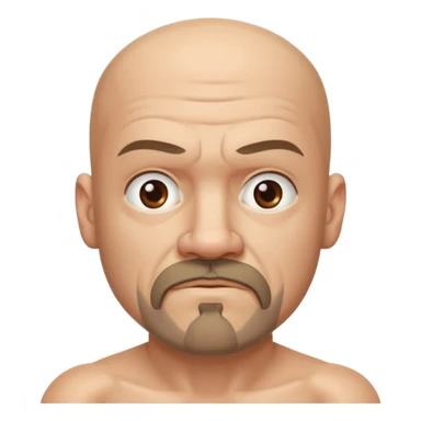White middle age boxer goatee bald head sticker