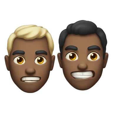 A face with half demon and half angle sticker