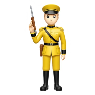 yellow plastic toy soldier sticker