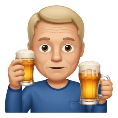 drunk middle man with a glass of beer sticker
