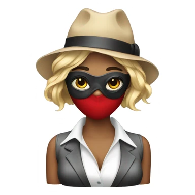 Lady gangster with mask sticker