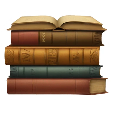 Stack of vintage books sticker