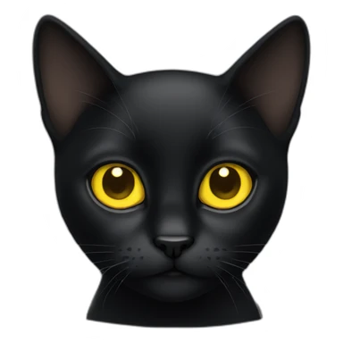 Entire Black cat with yellow eyes sticker